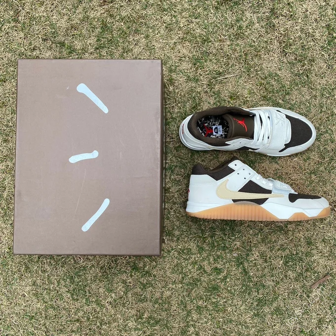 Travis Scott x Jordan Cut The Check White Black Brown FZ8117-100