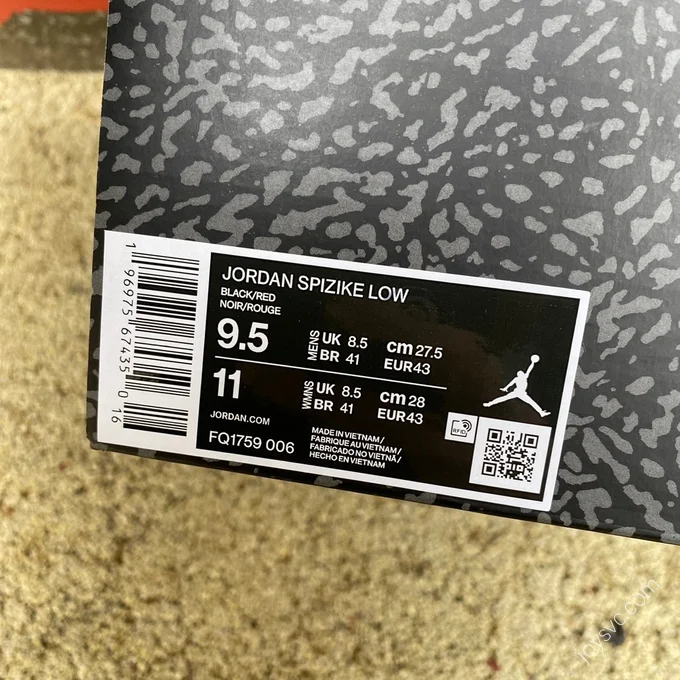 Nike Air Jordan Spizike Low Black Red FQ1759-006
