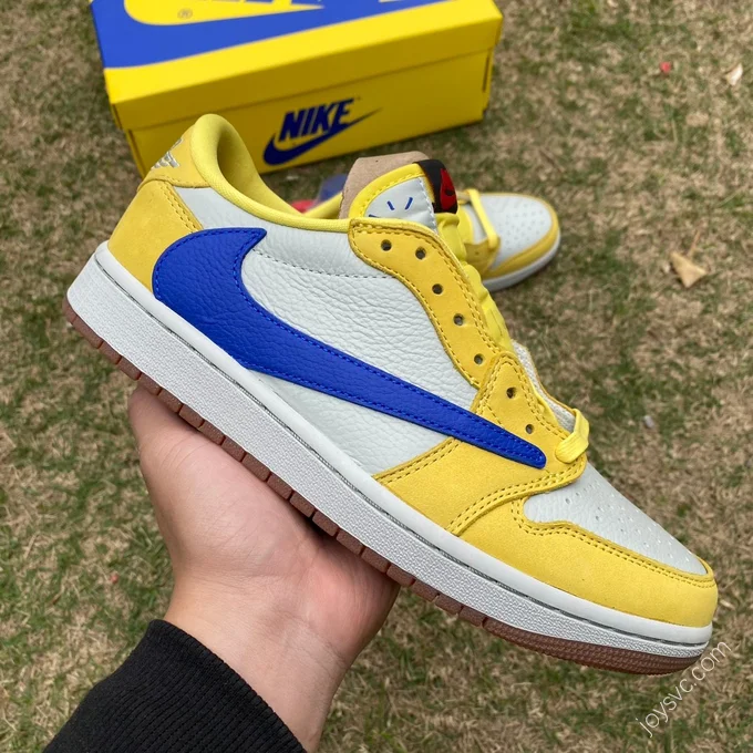 Travis Scott x Air Jordan 1 Low Canary White Yellow Blue T1 DZ4137-7