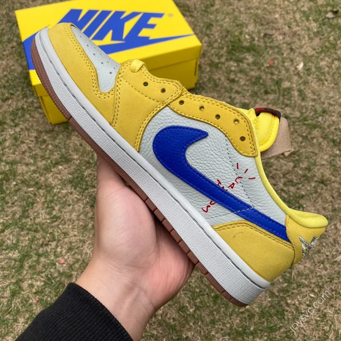 Travis Scott x Air Jordan 1 Low Canary White Yellow Blue T1 DZ4137-7