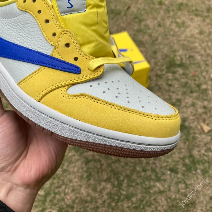 Travis Scott x Air Jordan 1 Low Canary White Yellow Blue T1 DZ4137-7