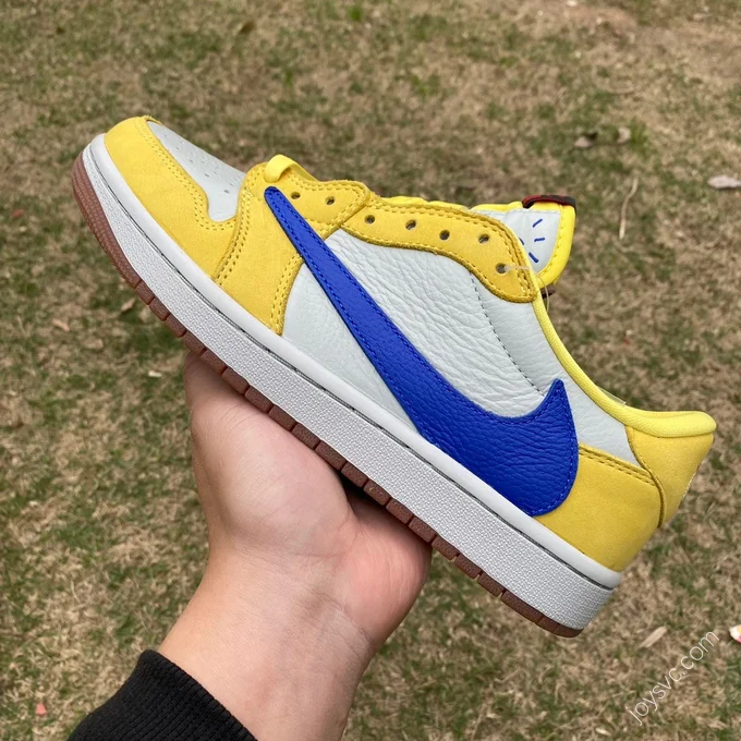 Travis Scott x Air Jordan 1 Low Canary White Yellow Blue T1 DZ4137-7