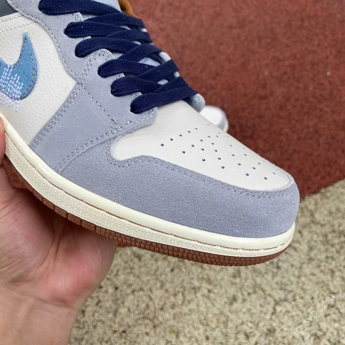 Air Jordan 1 Low White Blue Denim Sneakers FZ5042-041