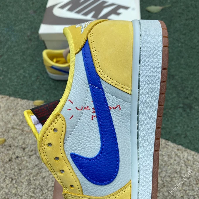 Travis Scott x Air Jordan 1 Low Canary White Yellow Blue LJR 8.0