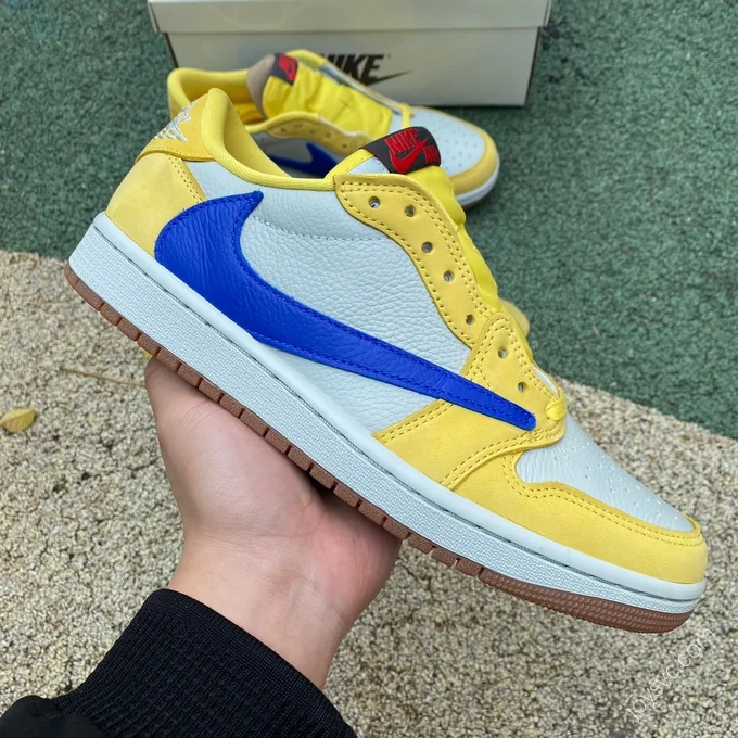 Travis Scott x Air Jordan 1 Low Canary White Yellow Blue LJR 8.0