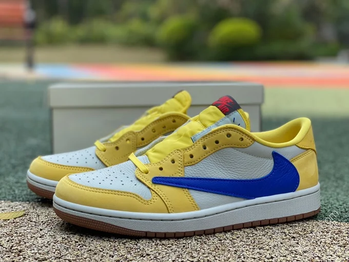 Travis Scott x Air Jordan 1 Low Canary White Yellow Blue LJR 8.0