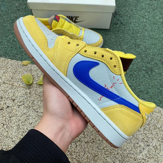 Travis Scott x Air Jordan 1 Low Canary White Yellow Blue LJR 8.0