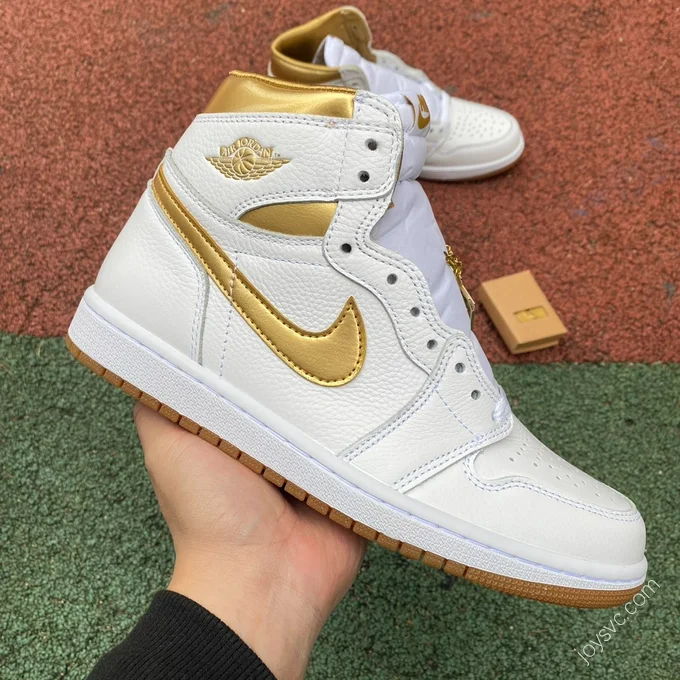 Air Jordan 1 White Gold Sneakers FD2596-107