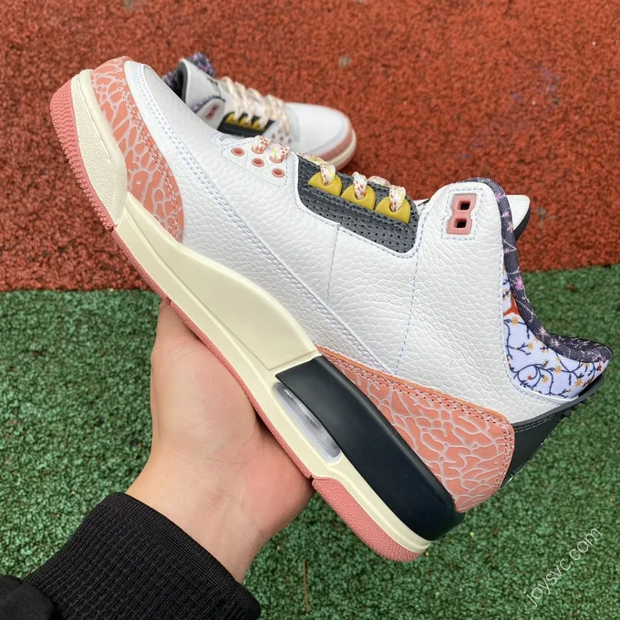 Air Jordan 3 White Pink Floral Sneaker 441140-100