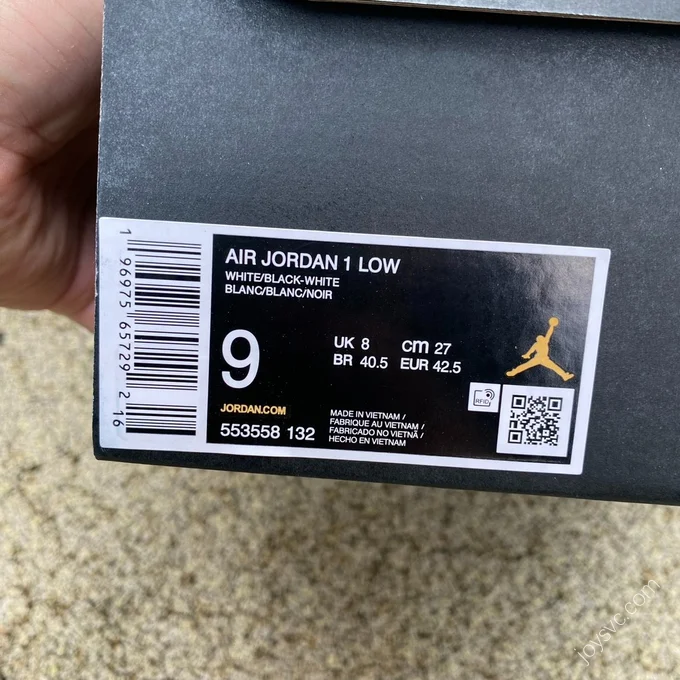 Air Jordan 1 Low Black White Panda Low-Top Sneaker 553558-132