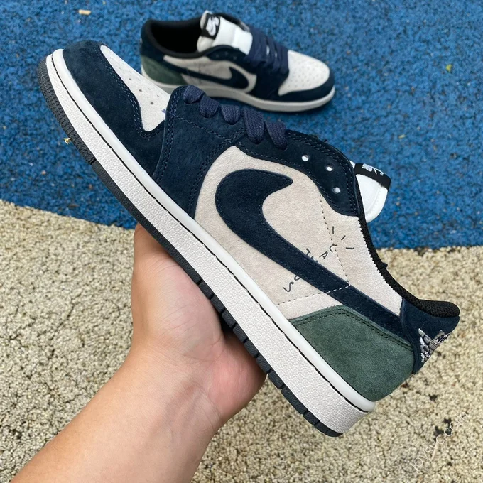 Travis Scott x Air Jordan 1 Low Blue Green DM7866-819