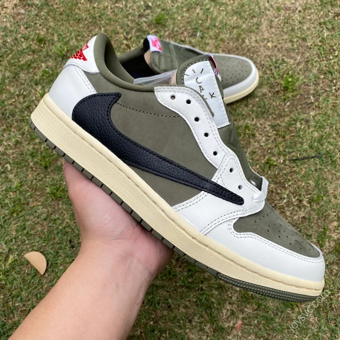 Travis Scott x Air Jordan 1 Low Golf Black White Green Reverse DM7866-200