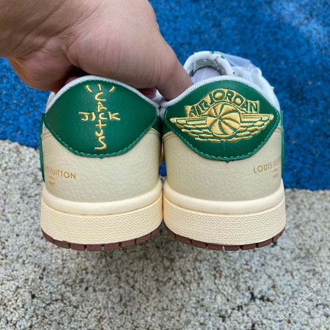 Travis Scott x Air Jordan 1 Low x Louis Vuitton Yellow Green Sneakers LX1988-300