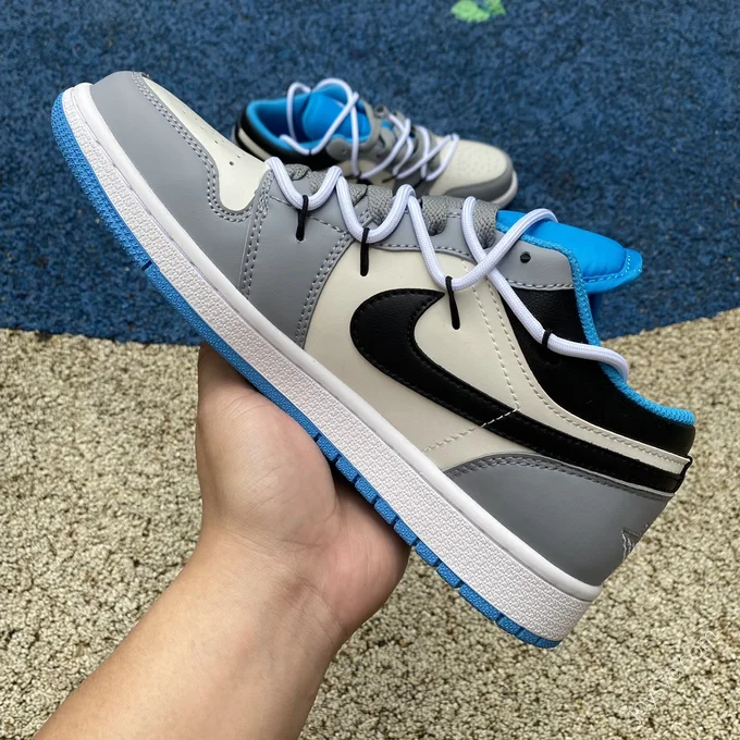 Air Jordan 1 Low Grey Blue Sneakers 553558-174