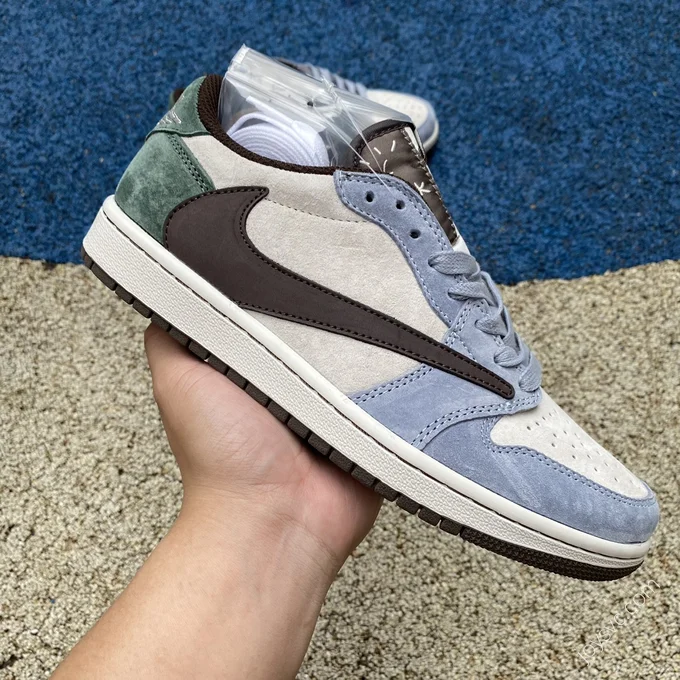 Travis Scott x Air Jordan 1 Low Golf White Blue Green DM7866-820