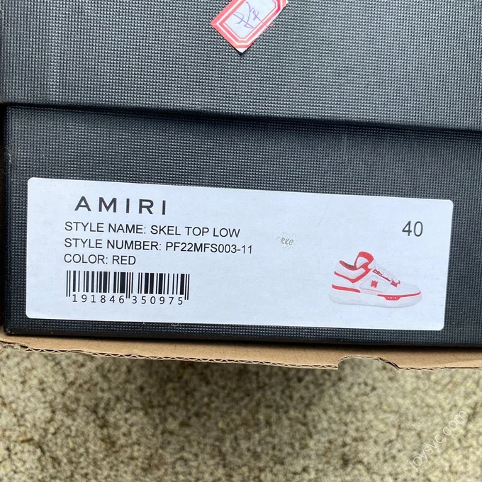 AMIRI MA-1 White Red Leather Low Top