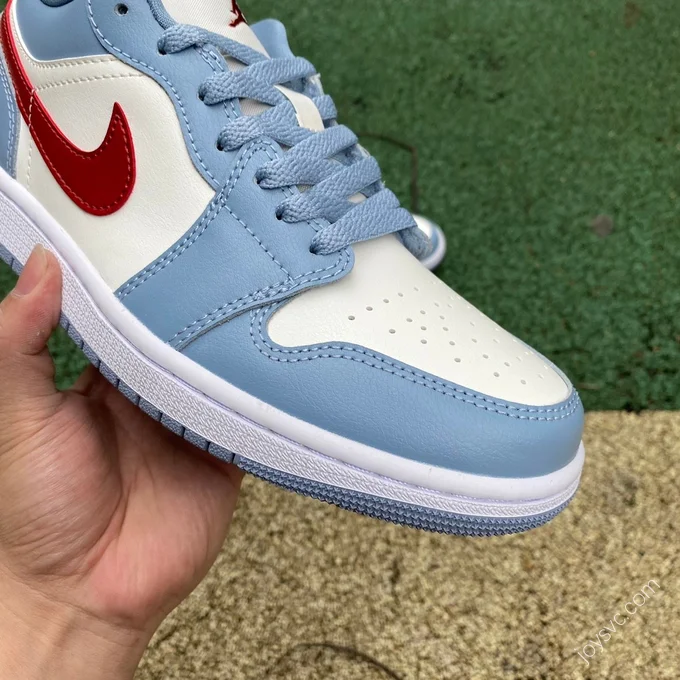 Air Jordan 1 Low White Blue Red Sneakers DC0774-164