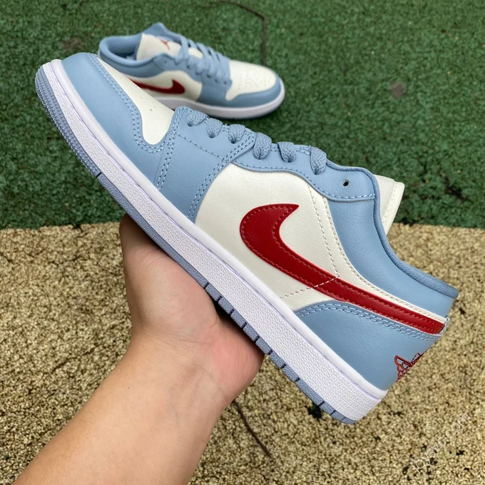 Air Jordan 1 Low White Blue Red Sneakers DC0774-164