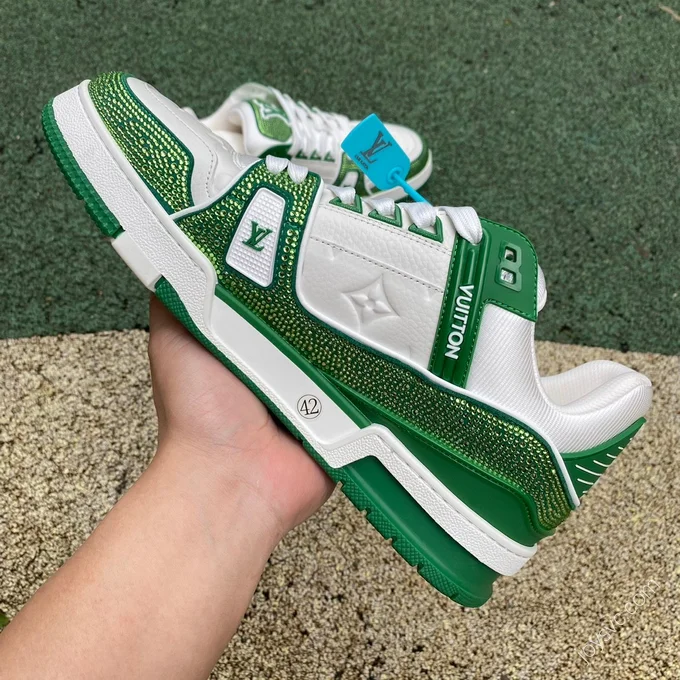 LOUIS VUITTON Trainer White Green