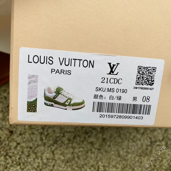 LOUIS VUITTON Trainer White Green