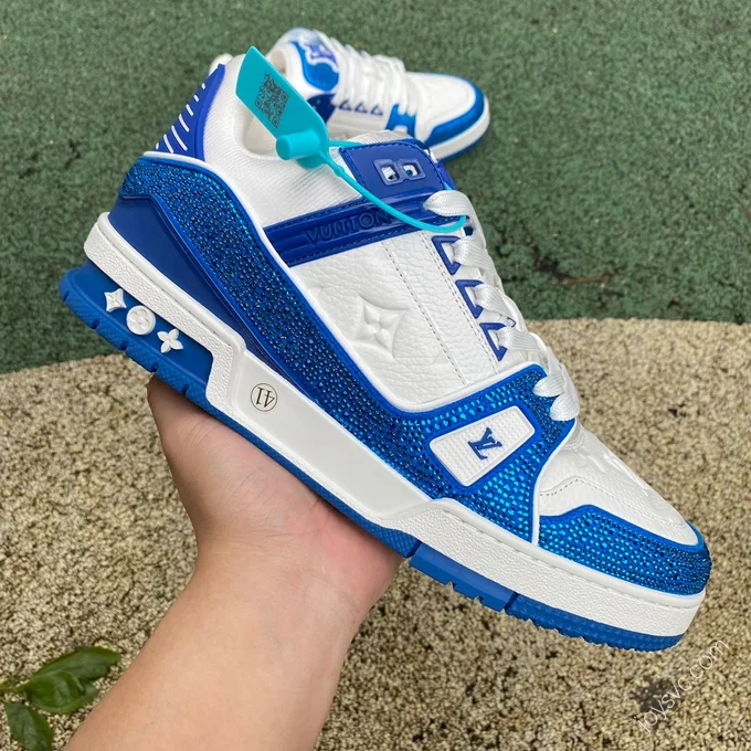 LOUIS VUITTON Trainer White Blue