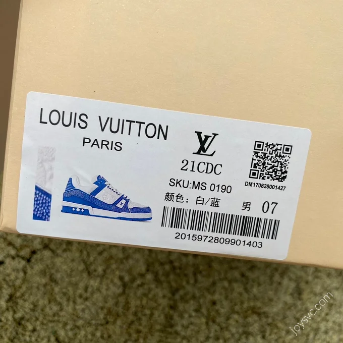 LOUIS VUITTON Trainer White Blue