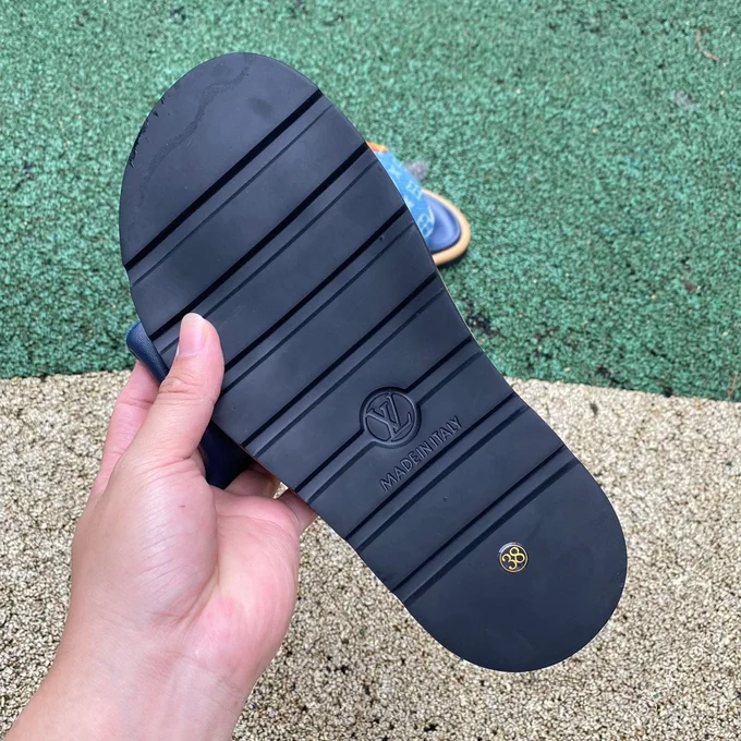 LOUIS VUITTON Slides Blue Denim