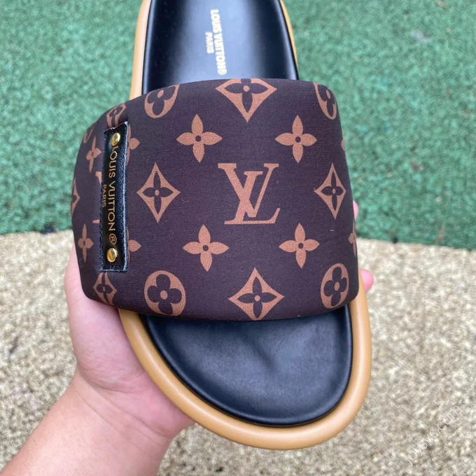 LOUIS VUITTON Slides Black Brown