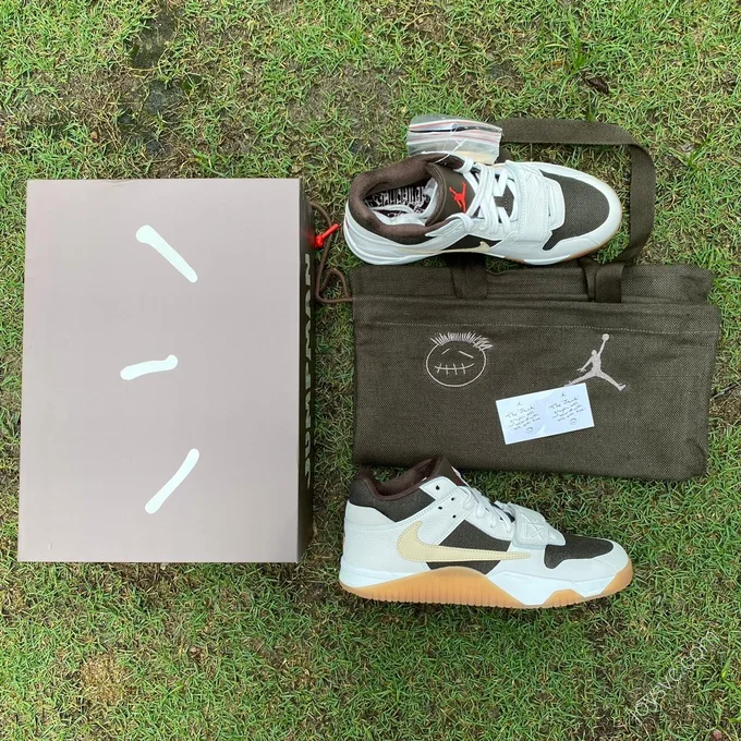 Travis Scott x Jordan Cut The Check White Black Brown FZ8117-100