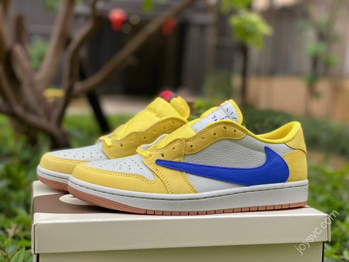 Travis Scott x Air Jordan 1 Low Canary White Yellow Blue DG 2.0 D