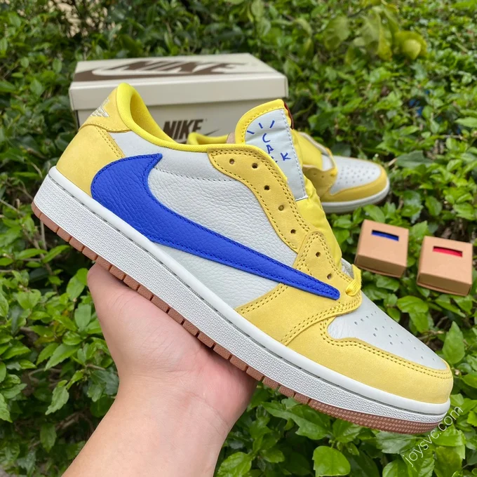 Travis Scott x Air Jordan 1 Low Canary White Yellow Blue DG 2.0 D