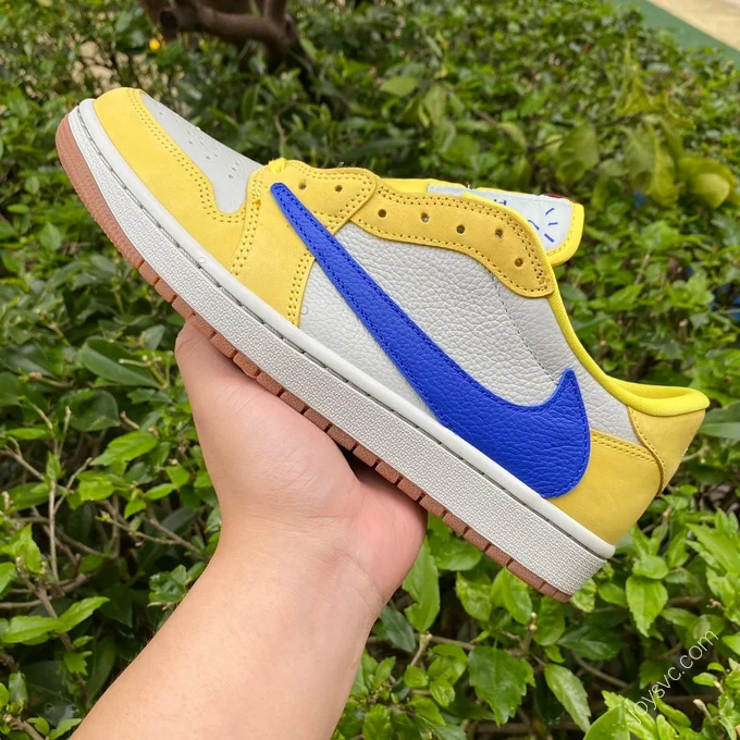 Travis Scott x Air Jordan 1 Low Canary White Yellow Blue DG 2.0 D