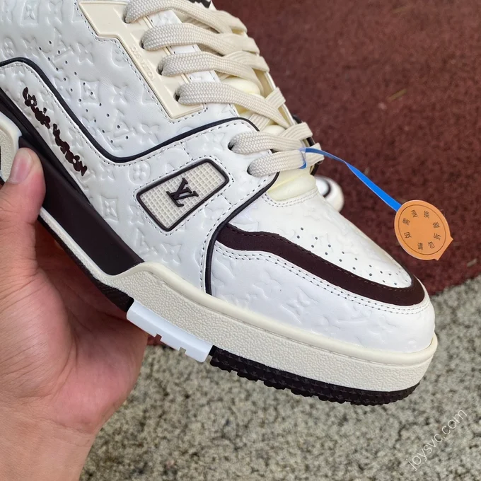 LOUIS VUITTON Trainer White Brown