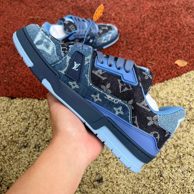 LOUIS VUITTON Trainer Black Blue Denim