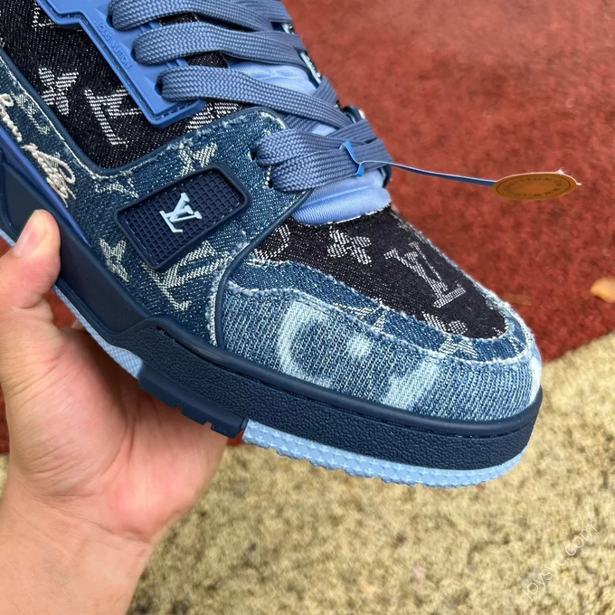 LOUIS VUITTON Trainer Black Blue Denim