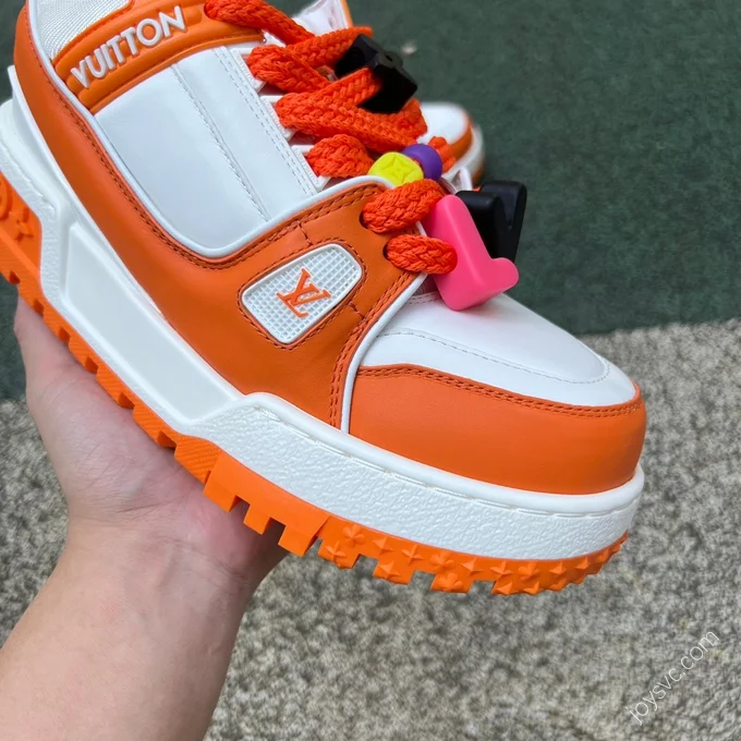 LOUIS VUITTON Trainer Maxi White Orange