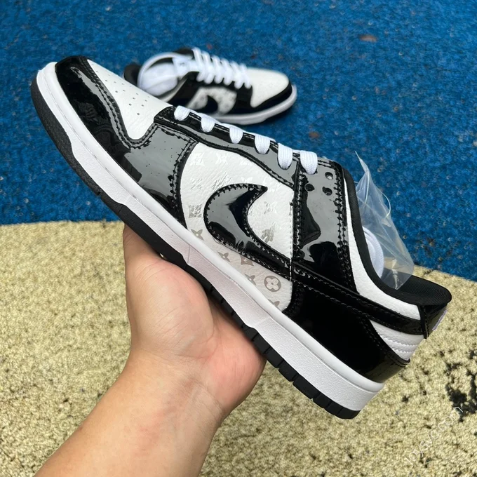 Nike Dunk x Louis Vuitton Black White Patent DQ1098-358