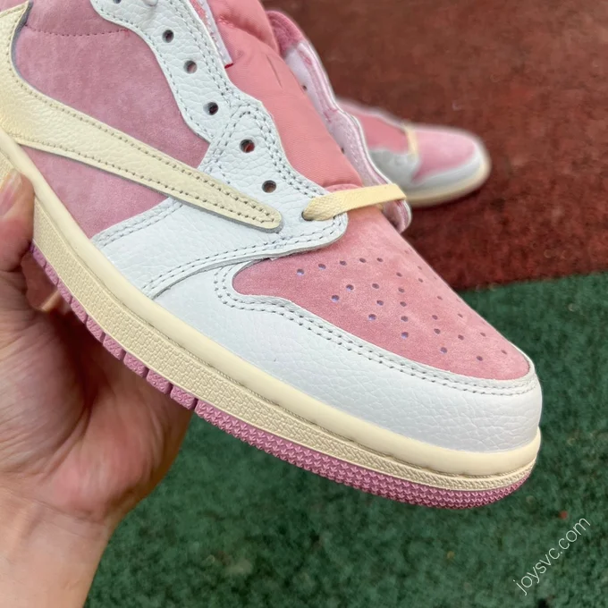 Travis Scott x Air Jordan 1 Low Pink White Sneakers DM7886-600