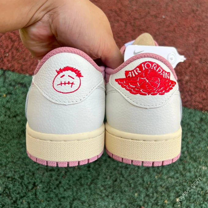 Travis Scott x Air Jordan 1 Low Pink White Sneakers DM7886-600