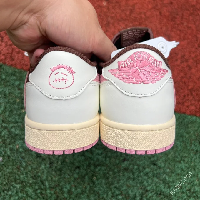 Travis Scott x Air Jordan 1 Low White Burgundy Pink DZ4137-206