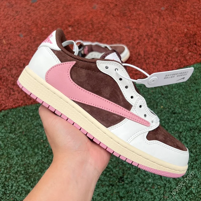 Travis Scott x Air Jordan 1 Low White Burgundy Pink DZ4137-206