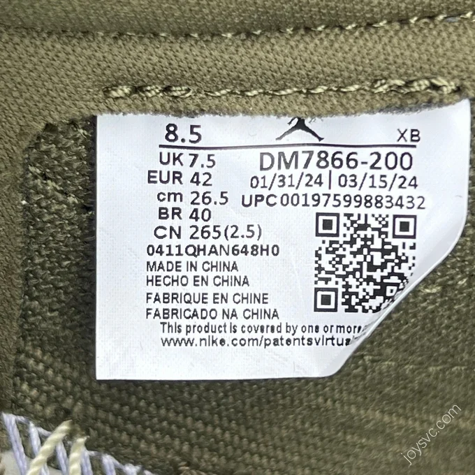 Travis Scott x Air Jordan 1 Low Military Green LJR DM7866-20