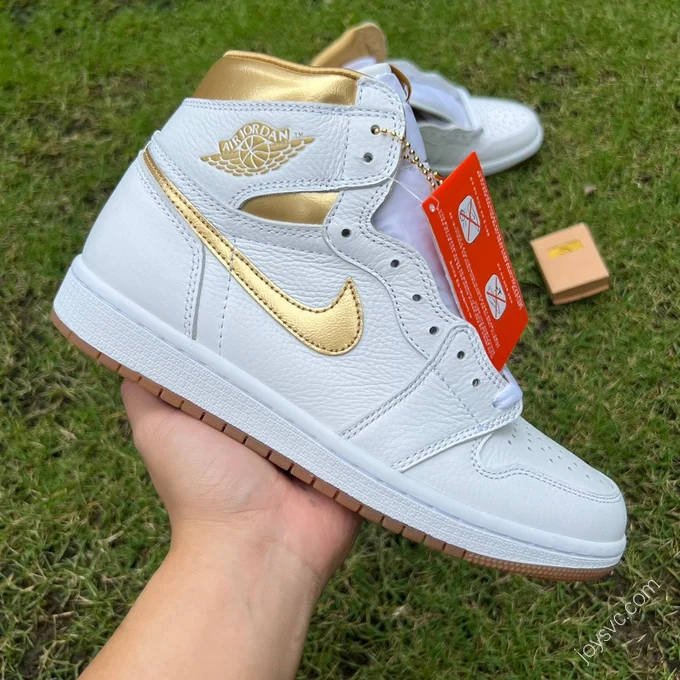 Air Jordan 1 White Gold Sneakers FD2596-107