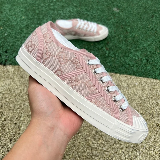 GUCCI Canvas Shoes White Pink