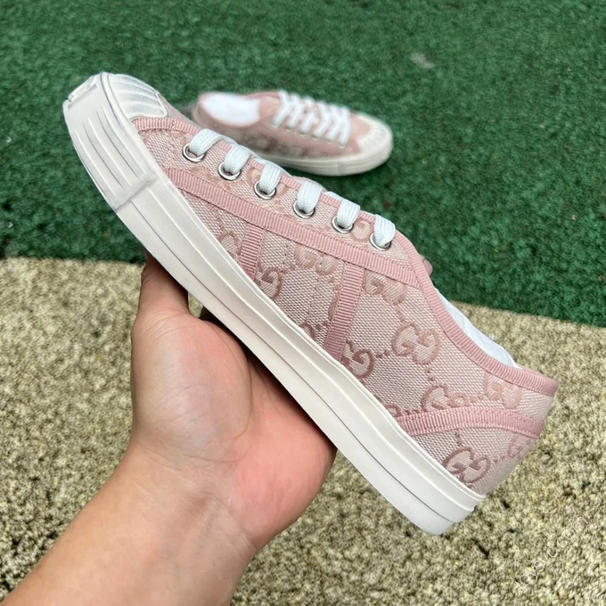 GUCCI Canvas Shoes White Pink