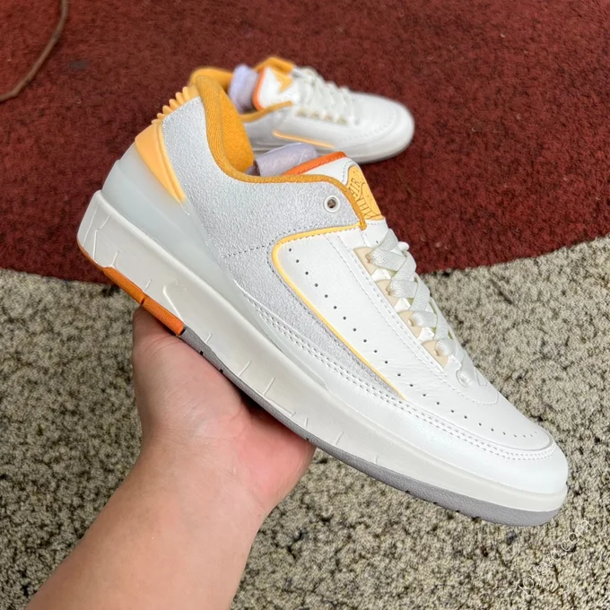 Air Jordan 2 Low Grey White Orange Retro Basketball Shoe DV9956-118