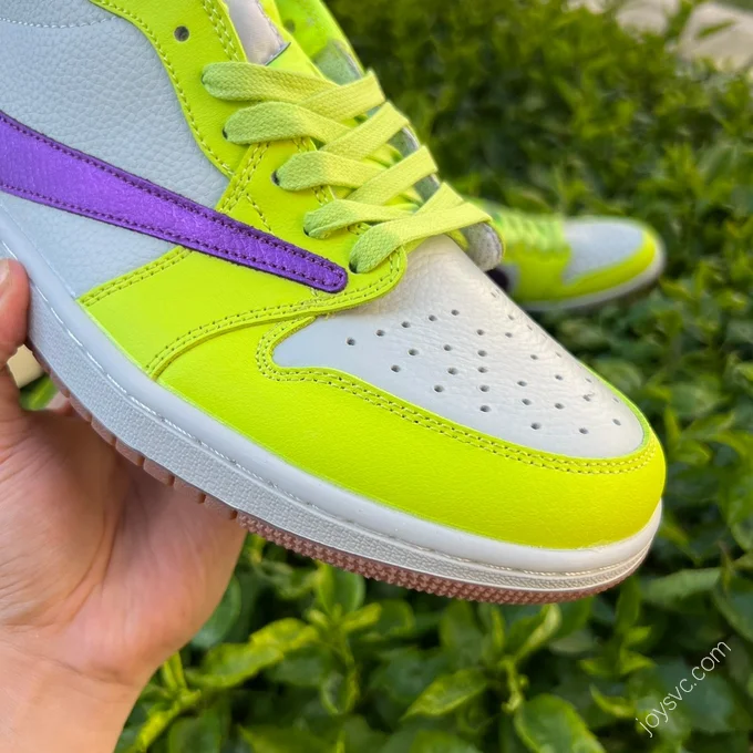 Travis Scott x Air Jordan 1 Low Golf White Purple Neon Green DM7866-666