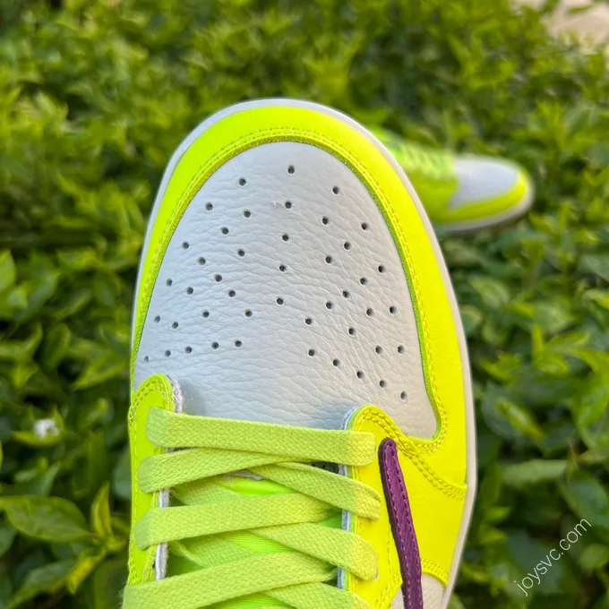 Travis Scott x Air Jordan 1 Low Golf White Purple Neon Green DM7866-666