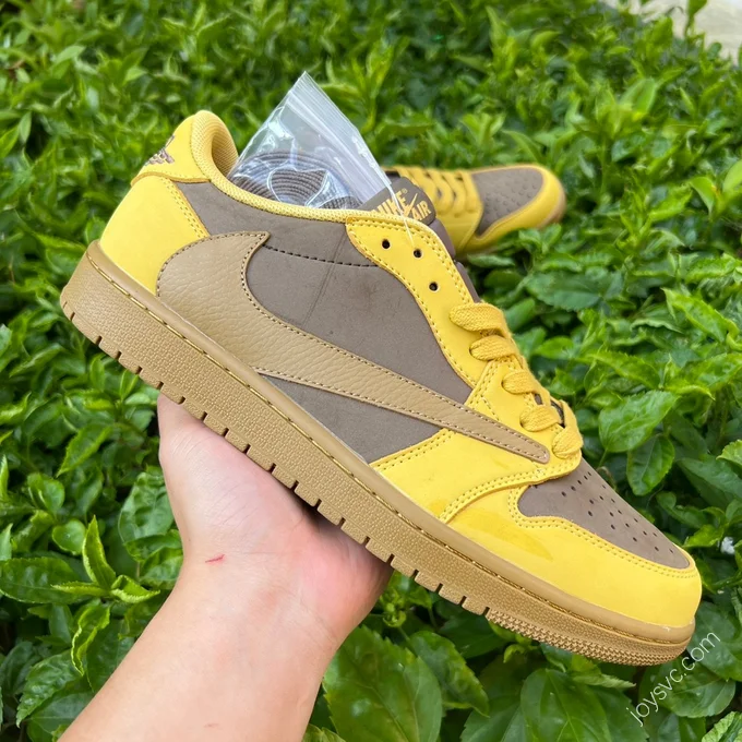 Travis Scott x Air Jordan 1 Low Golf Yellow Brown DM7866-665