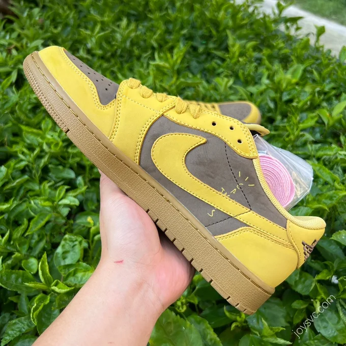 Travis Scott x Air Jordan 1 Low Golf Yellow Brown DM7866-665